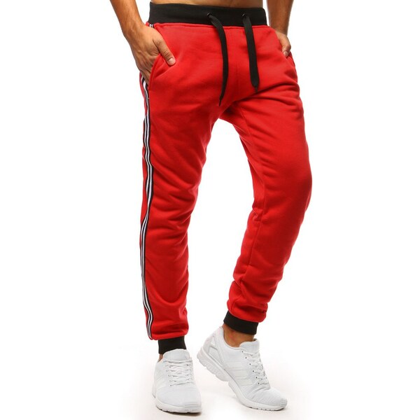 Buďchlap Červené tepláky s pásikmi 30919210