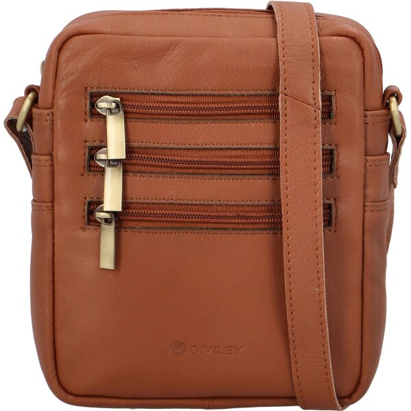 Pánska kožená taška svetlohnedá - Diviley Bronx New22 koňak 56864143