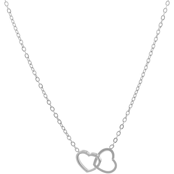Troli Romantický oceľový náhrdelník so srdiečkami 66583216