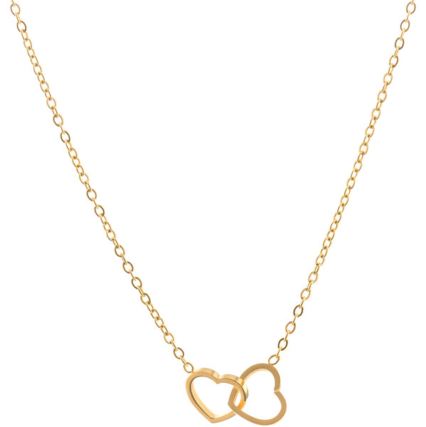 Troli Romantický pozlátený náhrdelník so srdiečkami 66587514