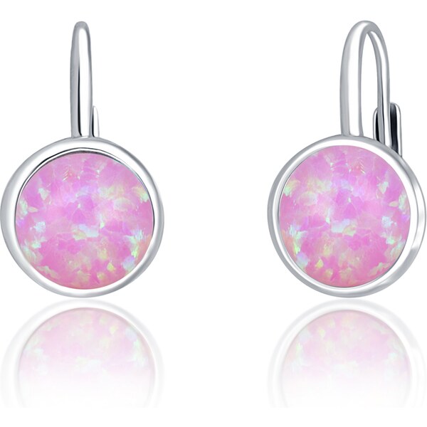 Ligot Strieborné náušnice s ružovým opálom 46720283