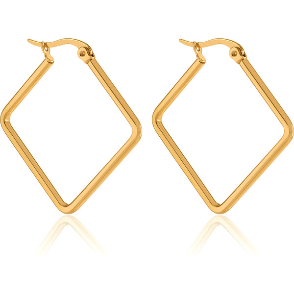 Troli Pozlátené náušnice kosoštvorec 66804030
