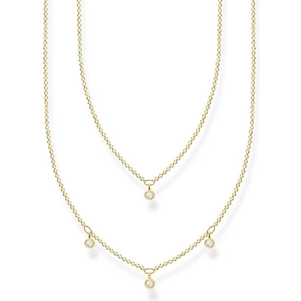 SWAROVSKI Elements Swarovski e. dvojradový zlatý náhrdelník Nyx, 31007941