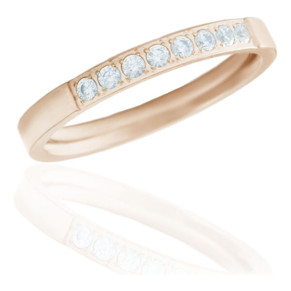 BM Jewellery Dámsky prsteň so zirkónmi z chirurgickej ocele rose gold 31721322