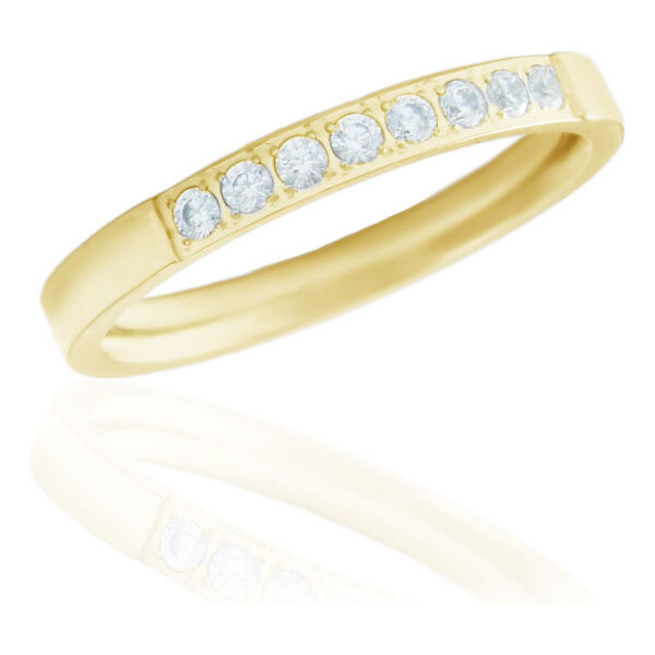 BM Jewellery Dámsky prsteň so zirkónmi z chirurgickej ocele zlatý 31721323