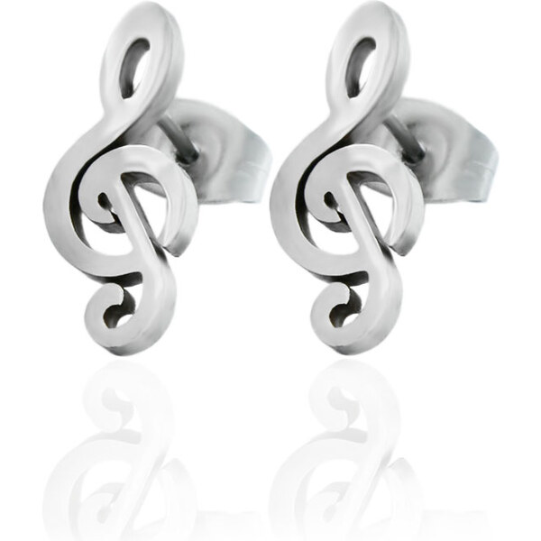 BM Jewellery Náušnice husľový kľúč z chirurgickej ocele S113197030 31721318