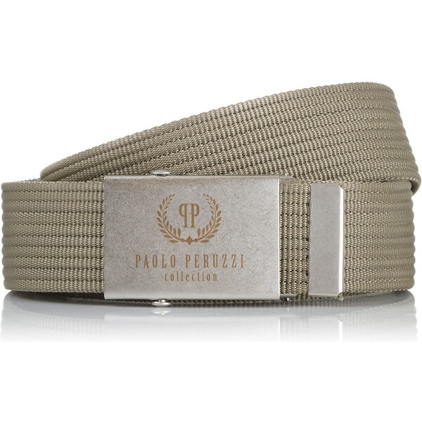 PAOLO PERUZZI Pánsky opasok PW-06-105 | khaki PW-06-105 36538881