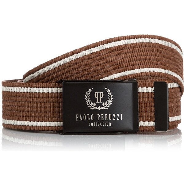 PAOLO PERUZZI Pánsky opasok 105 CM | hnedá PW-08-105 38111292