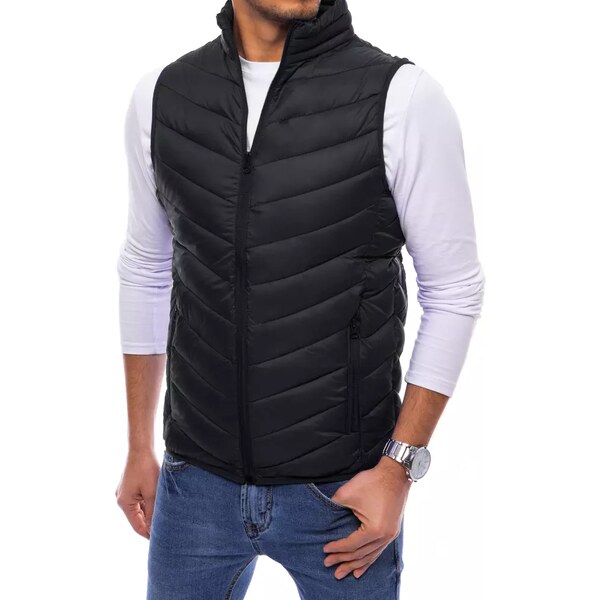 Dstreet Pánska prešívaná vesta čiernej farby skl.17 48963793