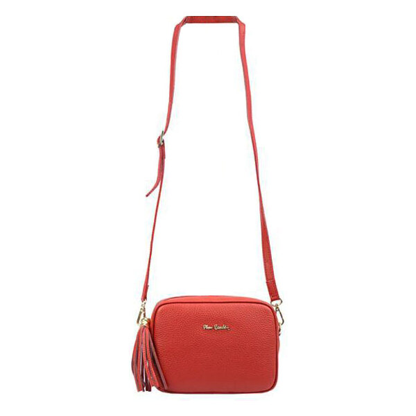 Kožená crossbody kabelka Pierre Cardin červenotehlová L1501 31125522