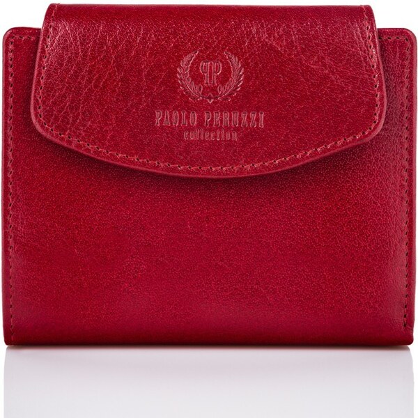 PAOLO PERUZZI Dámska kožená peňaženka s RFID | červená T-12-RD 31160531