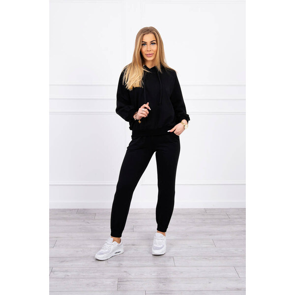 MladaModa Športová tepláková súprava s kapucňou model 9337 čierna 31176102