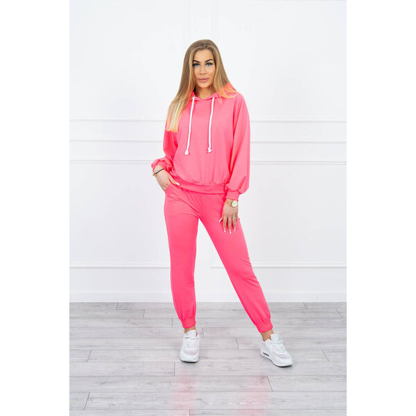 MladaModa Športová tepláková súprava s kapucňou model 9337 neónovo 31176103