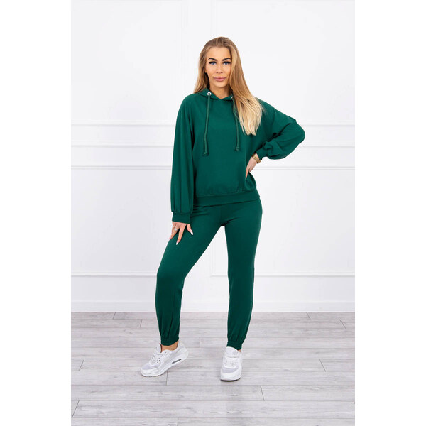 MladaModa Športová tepláková súprava s kapucňou model 9337 tmavá 31176105