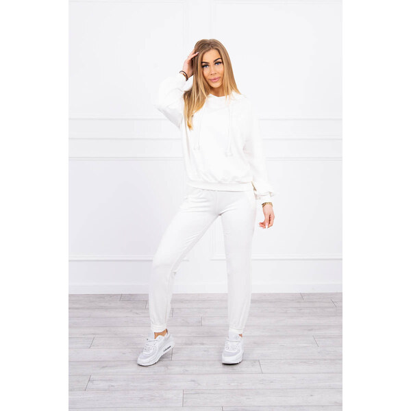 MladaModa Športová tepláková súprava s kapucňou model 9337 farba ecru 31177982