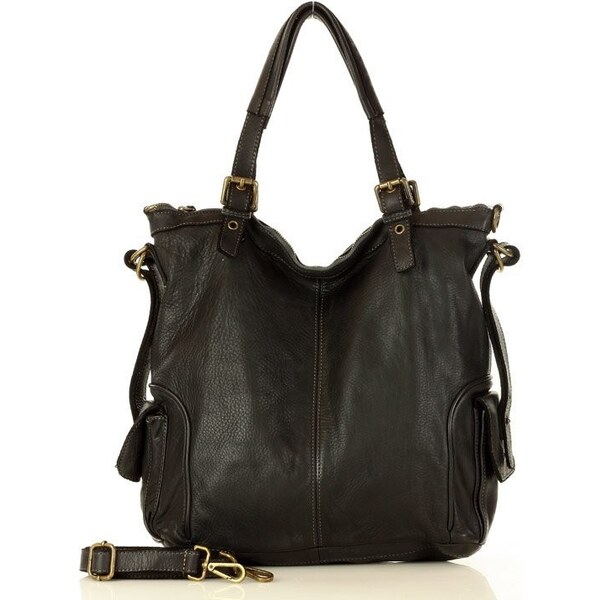 Marco Mazzini handmade MARCO MAZZINI Kožená shopper kabelka | čierna 31190849