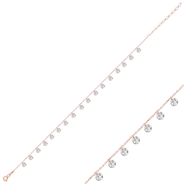 Olivie Strieborná retiazka na nohu ROSE 5803 31521095