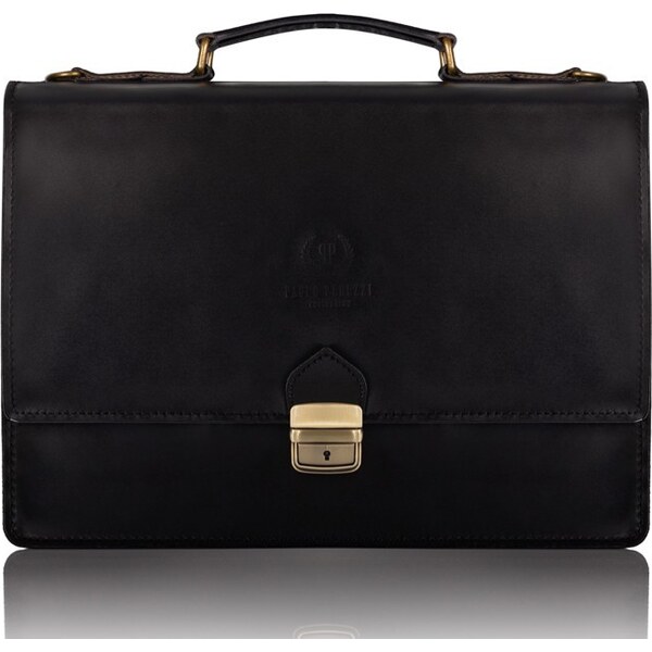 PAOLO PERUZZI Pánska kožená aktovka | čierna N01-BL 31205949