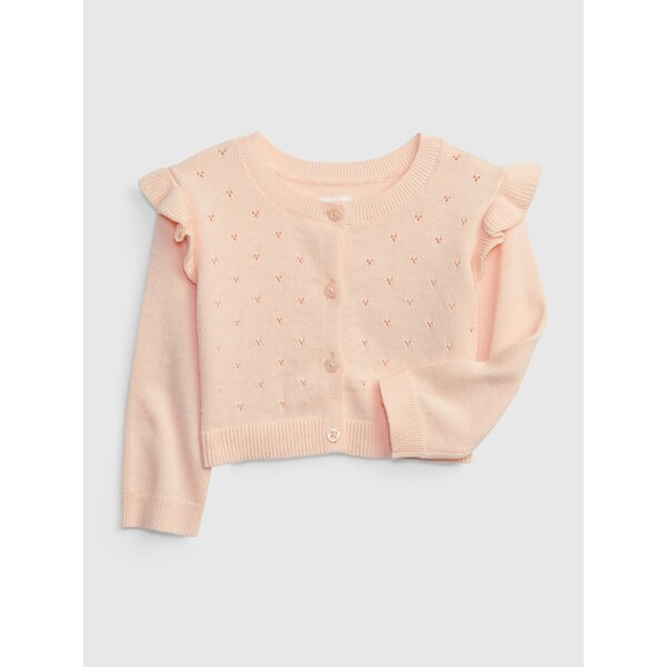 Oranžový dievčenský kardigán s volánikom GAP 50538794