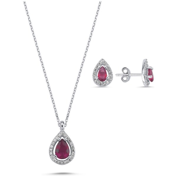 Olivie Strieborná súprava KVAPKA RUBY 5830 31521122