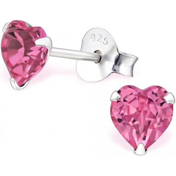 Olivie Strieborné náušnice SRDCE ROSE 1043 21937880