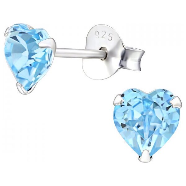 Olivie Strieborné náušnice SRDCE AQUA 2218 9918685
