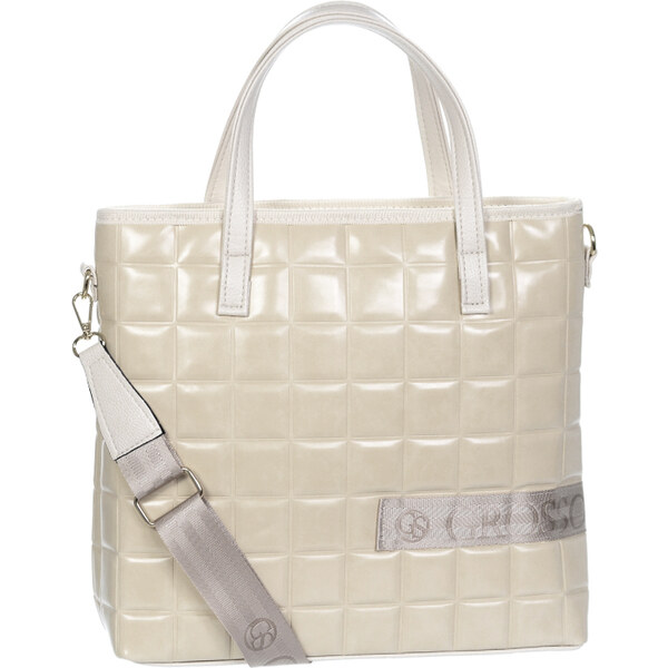 Väčšia moderná béžová dámska kabelka S692 GROSSO 31244873