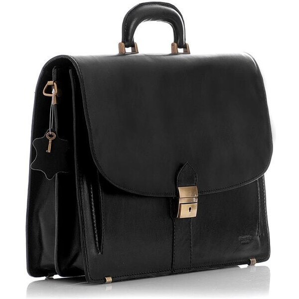 Mazzini Business MARCO MAZZINI Pánska kožená aktovka LUCA | čierna 28a 31246209