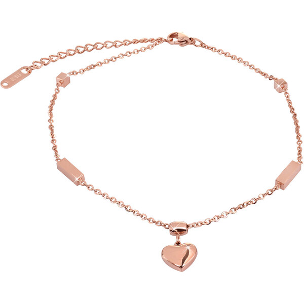 Troli Ružovo pozlátená retiazka na nohu so srdiečkom 66587073