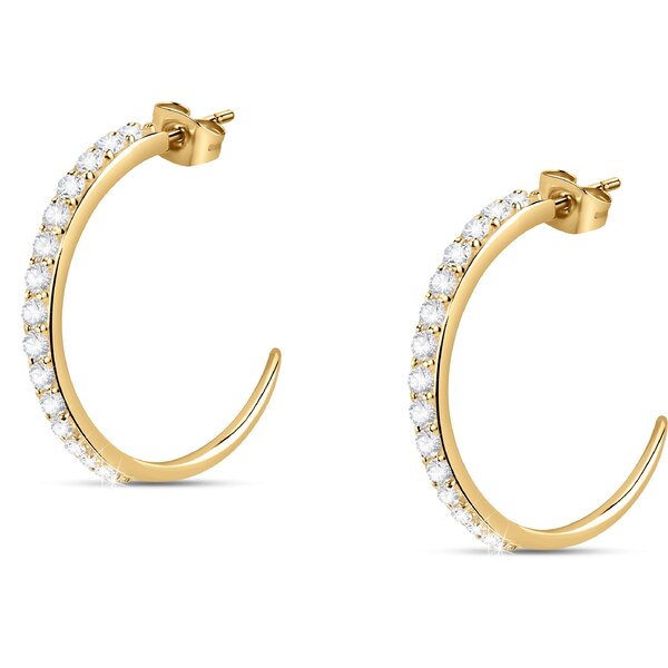 Morellato Blyštivé pozlátené kruhové náušnice Poetica SAUZ32 66591801