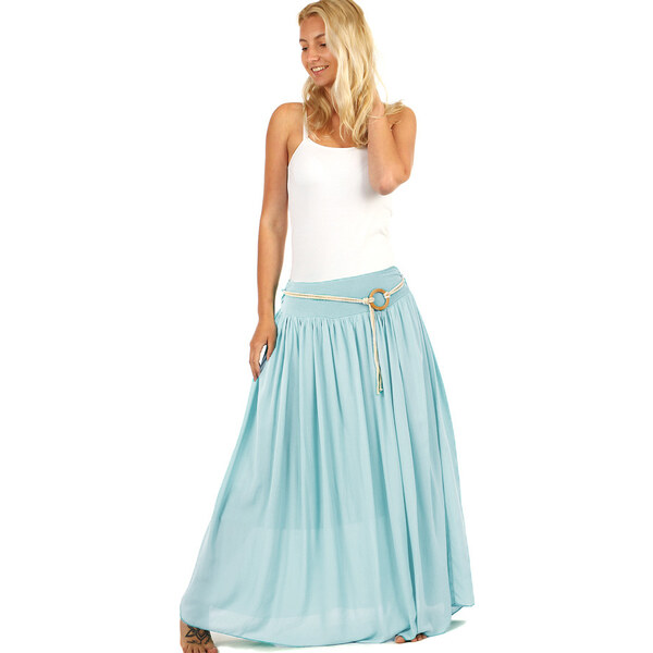 Glara Dámska dlhá jednofarebná maxi sukňa 44501756