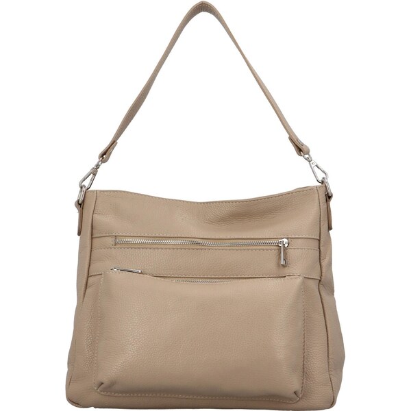 Delami Vera Pelle Dámska kožená kabelka cez plece tmavobéžová - Delami 35413223