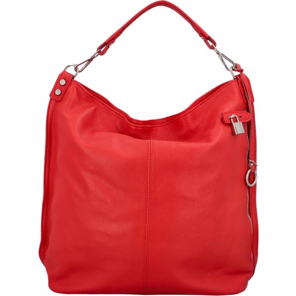 Veľká kožená dámska kabelka červená - ItalY Celinda Mat červená 63025907