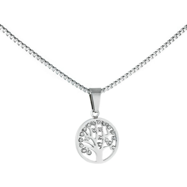BM Jewellery Náhrdelník strom života 1,5 cm so zirkónmi z chirurgickej 31318825