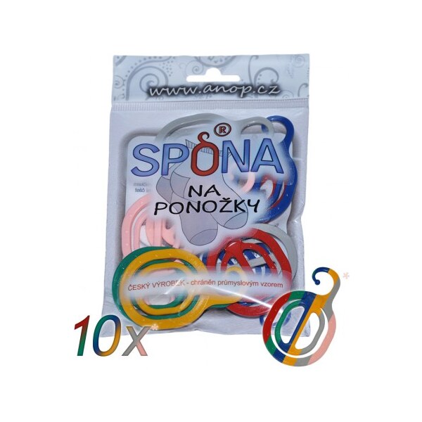 Spona ponožkovač na ponožky ANOP Mix farieb 10 spon 26251675