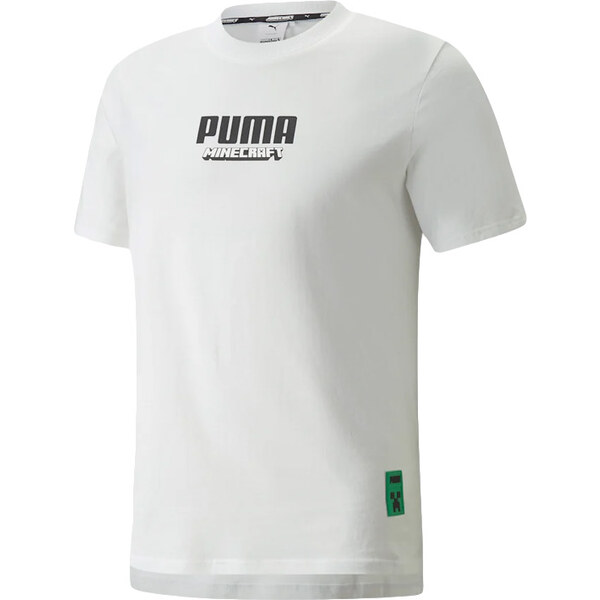 Puma x MINECRAFT Graphic Mens Tee - Pánske - Tričko Puma - Biele - 66355849