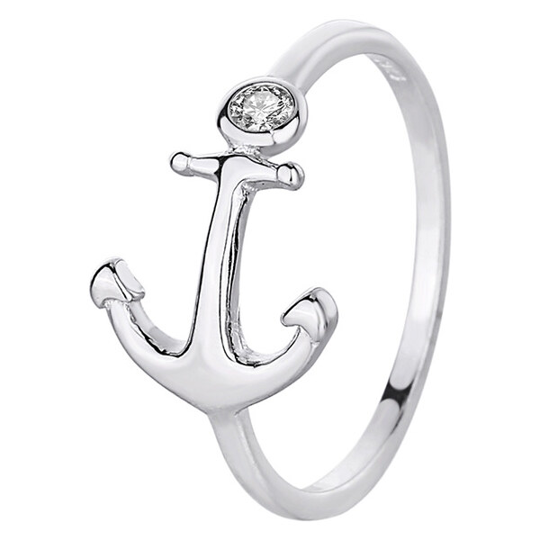 Royal Fashion strieborný rhodiovaný prsteň Kotva 41356653