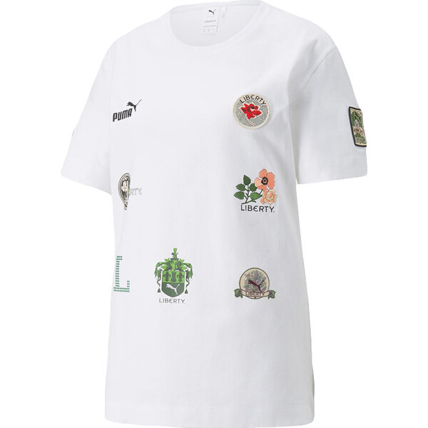 Puma x LIBERTY Badge Womens Tee - Dámske - Tričko Puma - Biele - 66355850