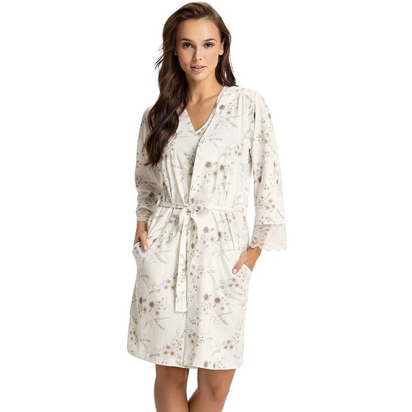 Luna Dámsky bavlnený župan Vilma kvetinový 31391583