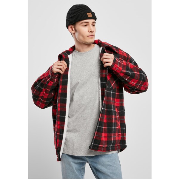 Urban Classics Teddy lined plaid jacket red/black 50686248