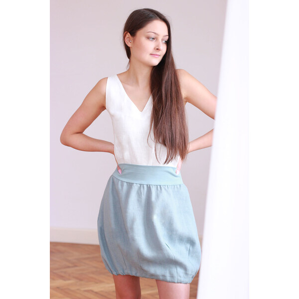 Balonová ľanová sukňa Lotika Czech design 31423057