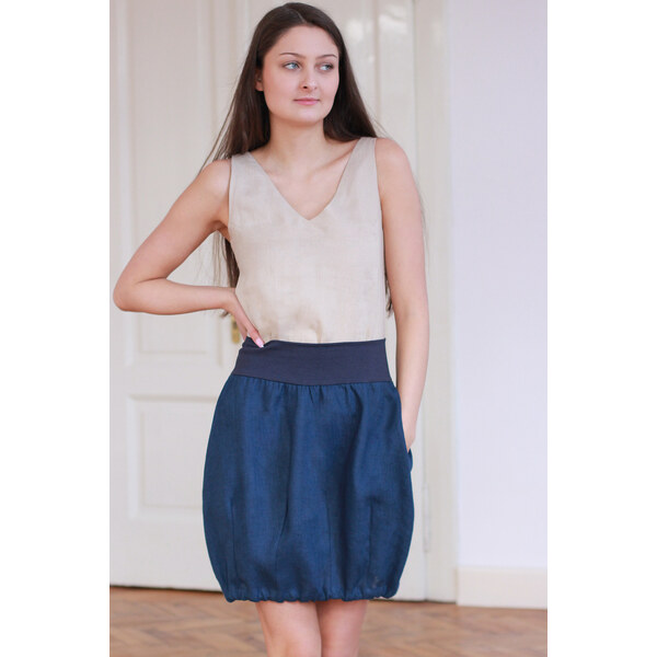 Balonová ľanová sukňa Lotika Czech design 31423058