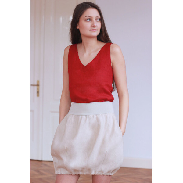 Balonová ľanová sukňa Lotika Czech design 31423052