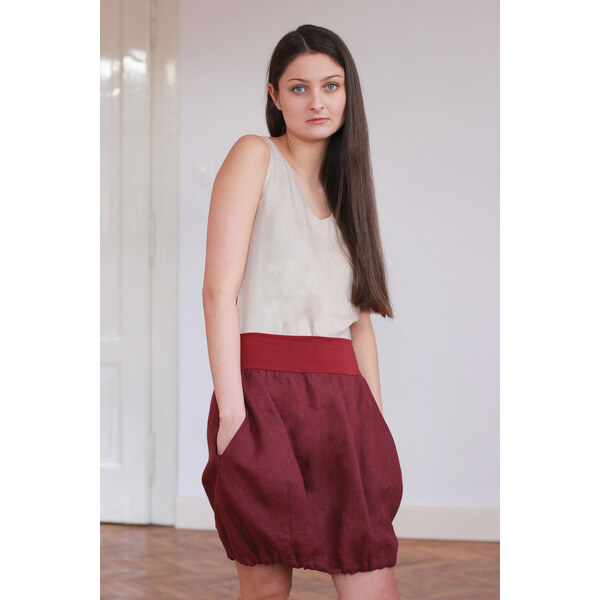 Balonová ľanová sukňa Lotika Czech design 31423055