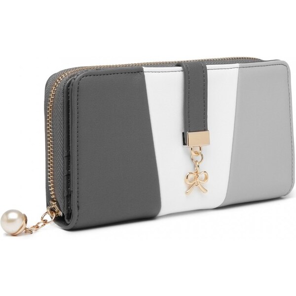 Miss LULU Trojfarebná dámska peňaženka šedá 31508295