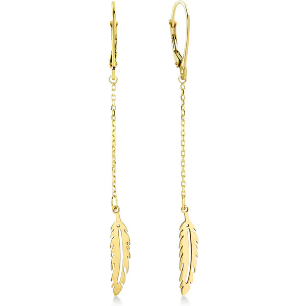 Lillian Vassago Visiace zlaté náušnice Lístok LLV22-GER145Y 55327379