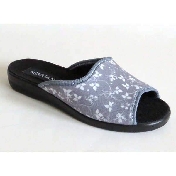 Dámske papuče Mjartan s otvorenou špicou- listy sivé 31185983