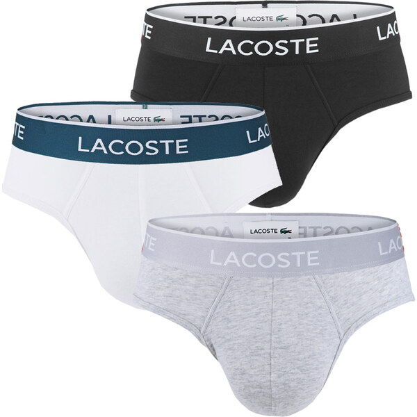 LACOSTE - 3PACK slipy Lacoste ultra comfortable stretch cotton black, 31608530