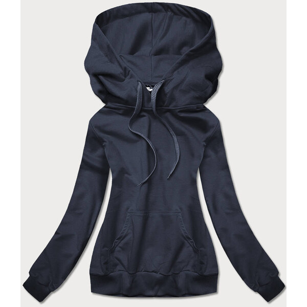 J.STYLE Tmavomodrá tenká dámska mikina klokanka (W06-25) 65808555