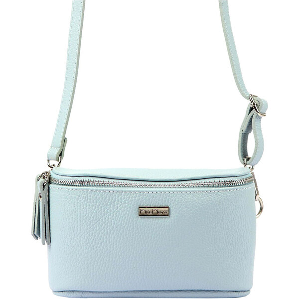 MiaMore Dámska bledomodrá kožená ľadvinka crossbody 44581682